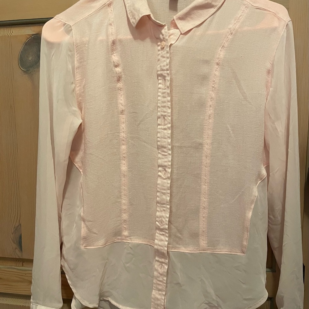 American Eagle Outfitters Pink Long Sleeve Button Down Shirt